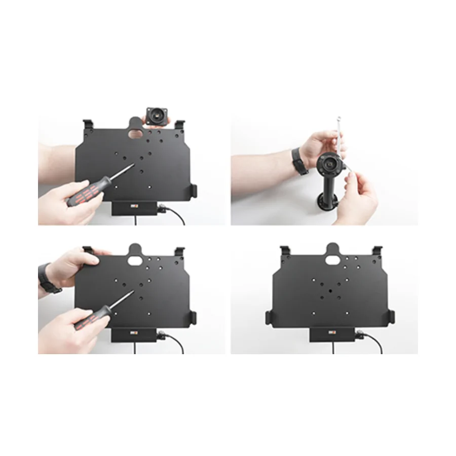 Bild 2 : 713329 : Brodit Halter Aktiv, mit Festanschluss, 12/24V, f�r SAMSUNG Galaxy Tab Active 4 Pro, Horizontal, passt f�r Ger�te mit Original H�lle , Ladung �ber Pogo-Pins, mit USB Host Anschluss!