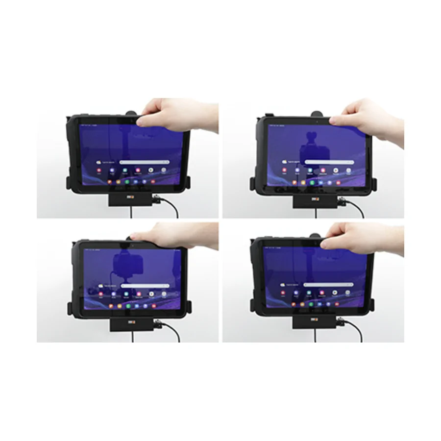 Bild 3 : 713329 : Brodit Halter Aktiv, mit Festanschluss, 12/24V, f�r SAMSUNG Galaxy Tab Active 4 Pro, Horizontal, passt f�r Ger�te mit Original H�lle , Ladung �ber Pogo-Pins, mit USB Host Anschluss!