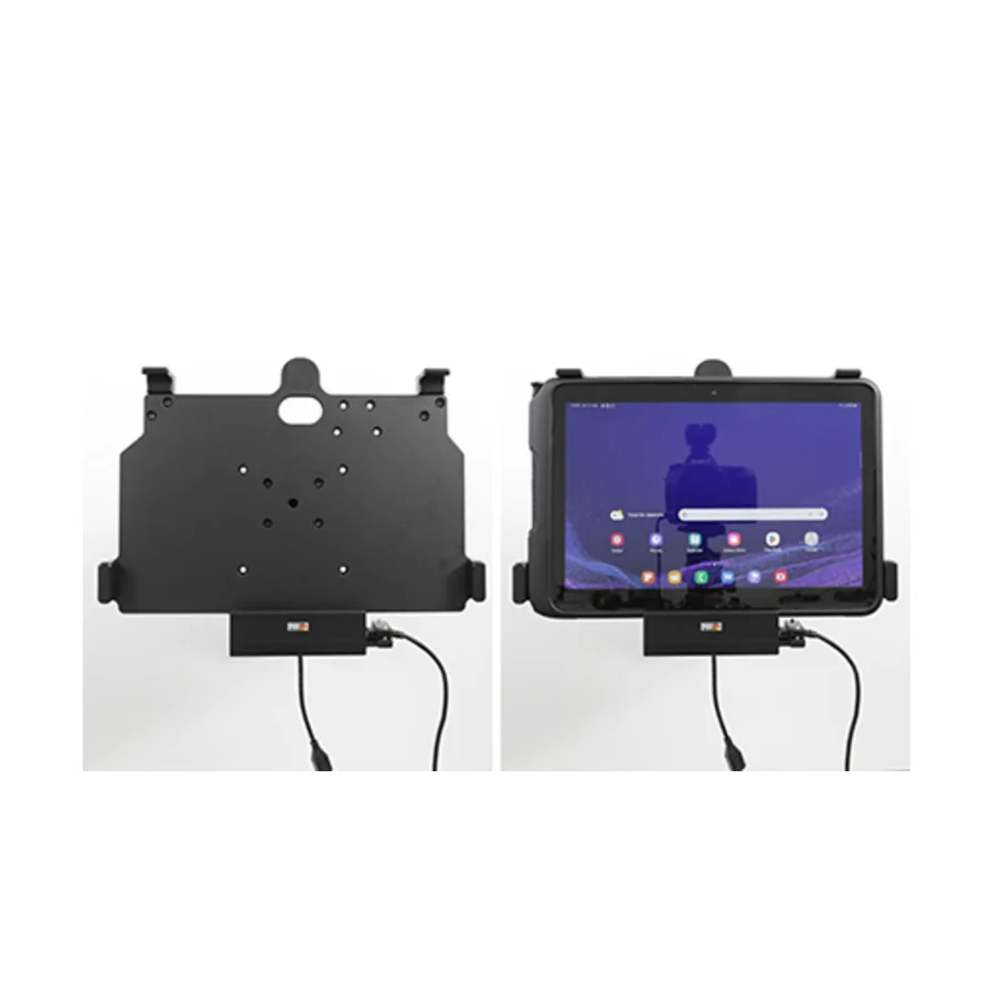 Bild 4 : 713329 : Brodit Halter Aktiv, mit Festanschluss, 12/24V, f�r SAMSUNG Galaxy Tab Active 4 Pro, Horizontal, passt f�r Ger�te mit Original H�lle , Ladung �ber Pogo-Pins, mit USB Host Anschluss!