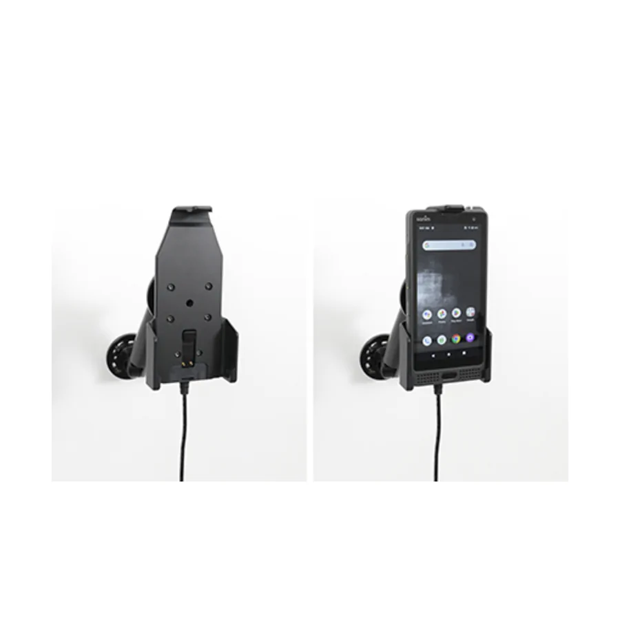 Bild 4 : 713341 : Brodit Halter Aktiv, mit Festanschluss, 12/24V, für SONIM XP10, 3-Punkt Befestigung, Ladung über Pogo-Pins