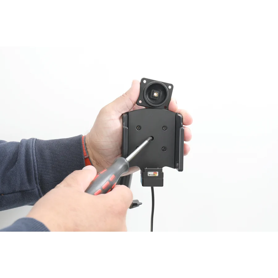 Bild 1 : 713415 : Brodit Halter Aktiv, mit Festanschluss, 12/24V, für NEWLAND MT93, Ladung über Pogo-Pins, nur für Geräte mit Original Hülle