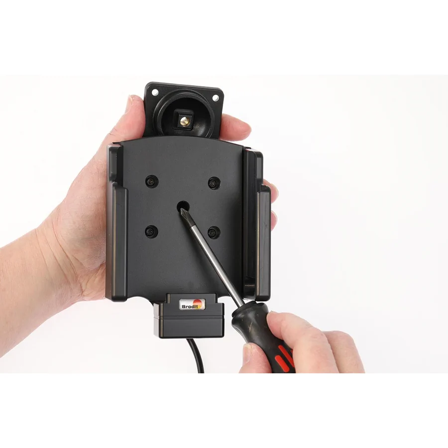 Bild 1 : 713423 : Brodit Halter Aktiv, mit Festanschluss, 12/24V, für DATALOGIC Memor 35, Ladung über Pogo-Pins, nur für Geräte mit Original RUBBER BOOT