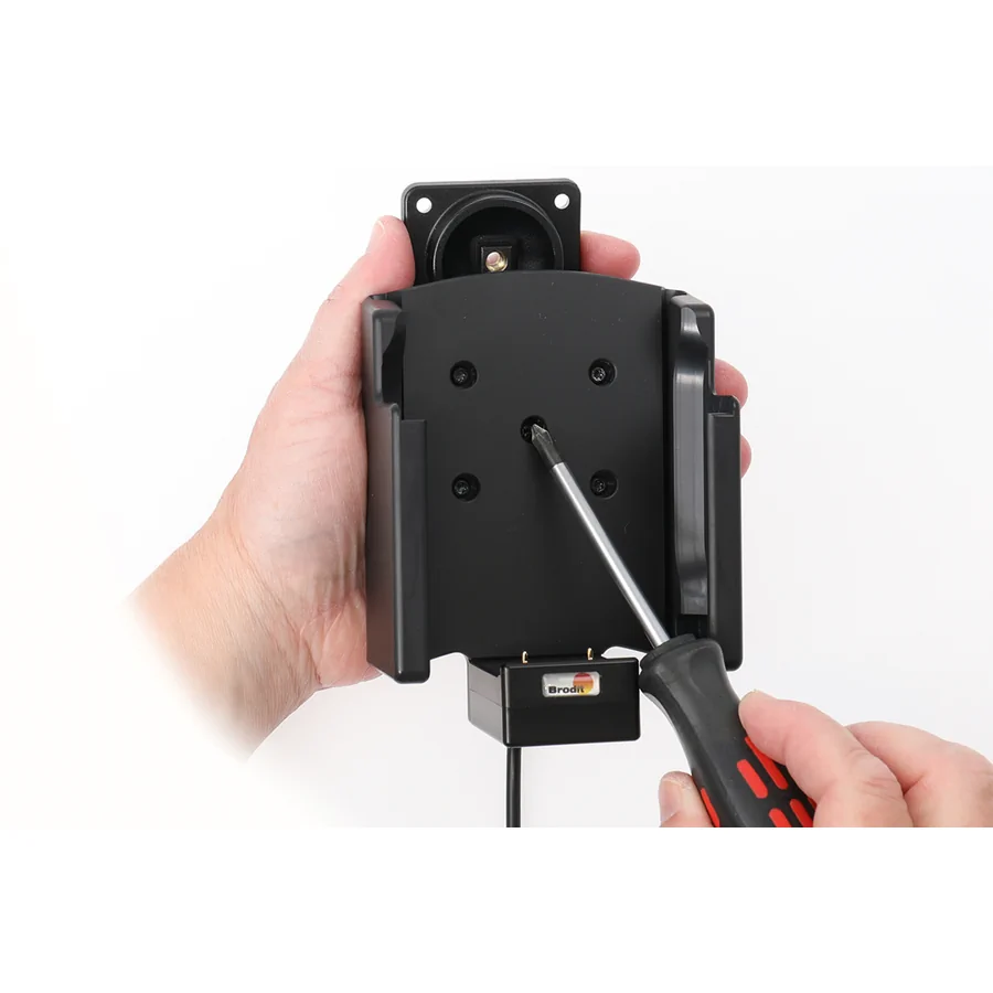 Bild 1 : 713439 : Brodit Halter Aktiv, mit Festanschluss, 12/24V, f�r CIPHERLAB RS38, f�r Ger�te mit originaler Schutzh�lle (PRS3800X01507), mit oder ohne Handschlaufe, Ladung �ber Pogo-Pins