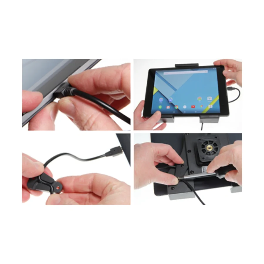Bild 1 : 721071 : Brodit einstellbarer Tablet Halter Aktiv USB-C, 12/24V, f�r SAMSUNG Galaxy Tab Active 5 Pro, 3-Punkt Befestigung