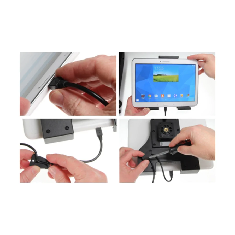 Bild 1 : 721072 : Brodit einstellbarer Tablet Halter Aktiv USB-C, 12/24V, f�r TECLAST T65 Max, 3-Punkt Befestigung