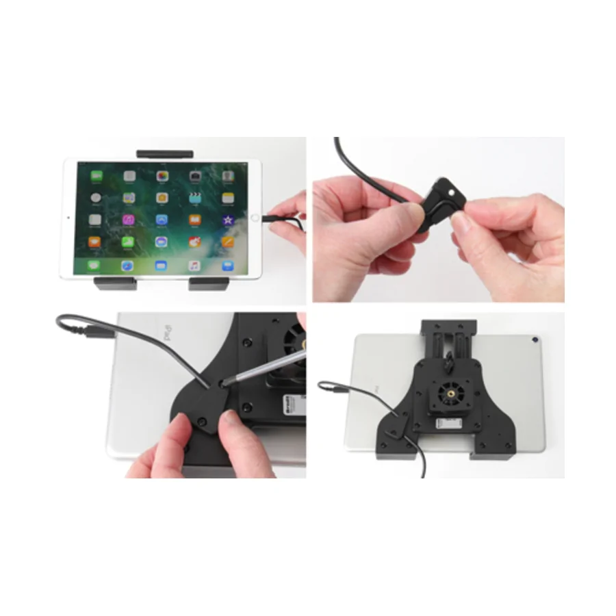 Bild 1 : 721188 : Brodit einstellbarer Tablet Halter Aktiv (Lightning) für APPLE iPad (2017), 3-Punkt Befestigung