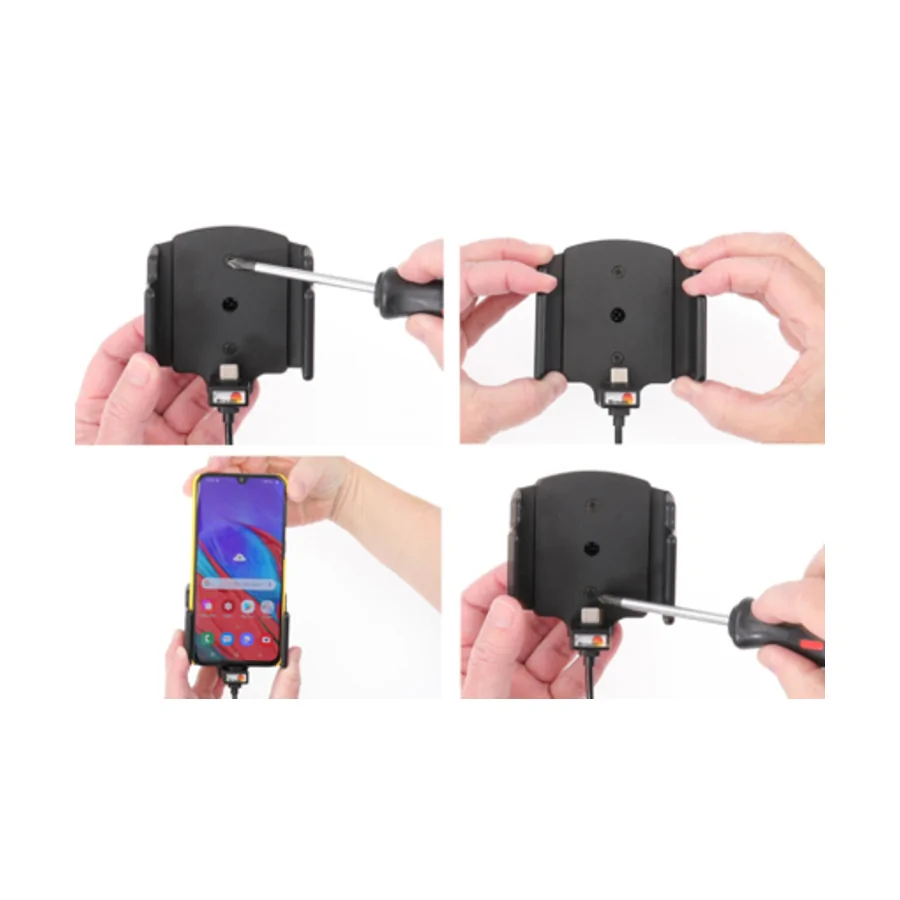 Bild 1 : 721202 : Brodit einstellbarer Halter (seitlich) Aktiv USB-C QC 3.0, 12/24V, f�r HUAWEI Nova 2
