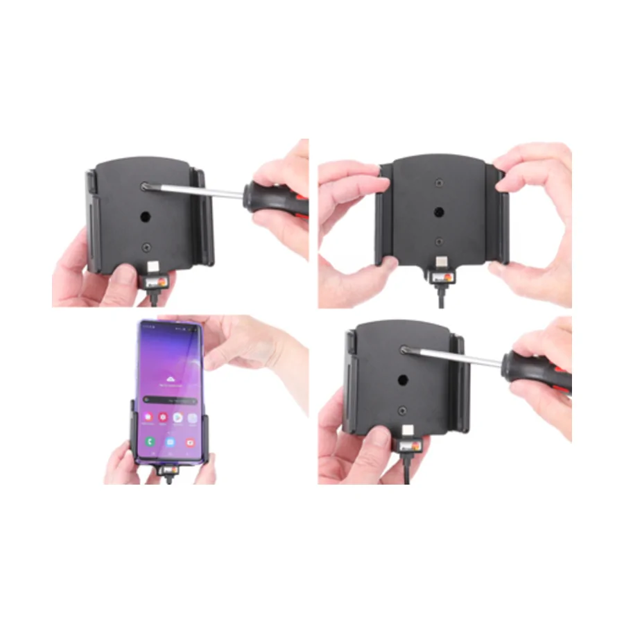 Bild 1 : 721204 : Brodit einstellbarer Halter (seitlich) Aktiv USB-C QC 3.0, 12/24V, f�r NOKIA X10