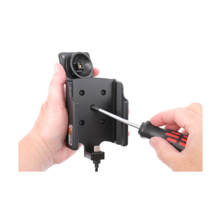 Bild 1 : 721213 : Brodit Halter Aktiv USB, 12/24V, für VERIFONE e285, inkl. USB-Ladegerät