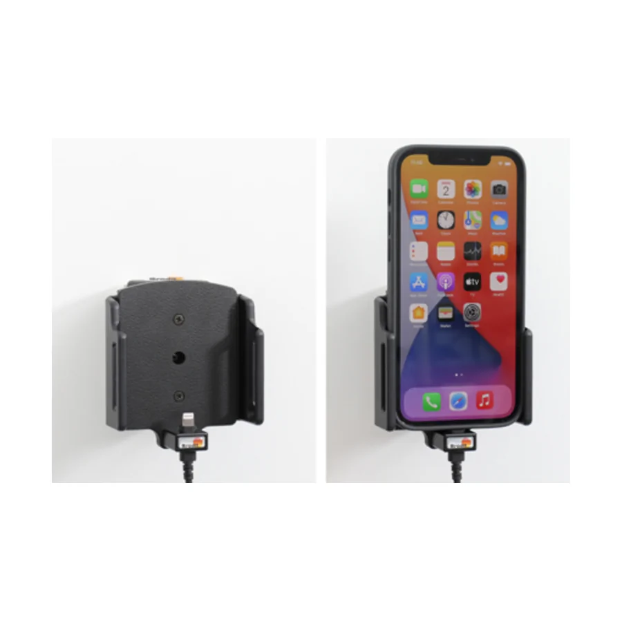 Bild 4 : 721237 : Brodit einstellbarer Halter (seitlich) Aktiv USB, 12/24V, f�r APPLE iPhone 12 Pro Max, inkl. USB-Ladeger�t, f�r Schutzh�llen, max: Breite 75-89mm, Dicke: 6-10mm