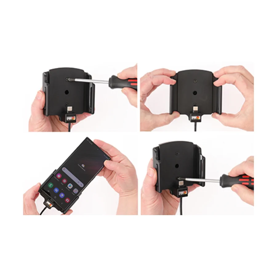 Bild 1 : 721295 : Brodit einstellbarer Halter (seitlich) Aktiv USB, 12/24V, f�r SAMSUNG Galaxy S22 Ultra 5G, inkl. USB-Ladeger�t, f�r Schutzh�llen, max: Breite 70-83mm, Dicke: 2-10mm