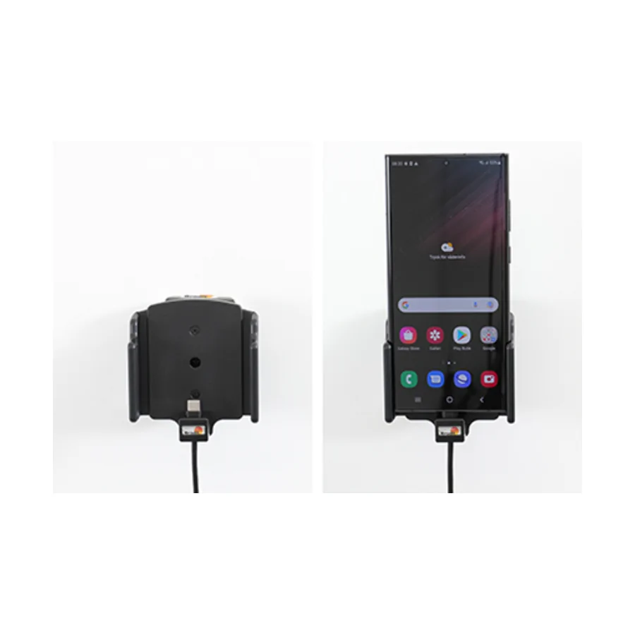 Bild 4 : 721295 : Brodit einstellbarer Halter (seitlich) Aktiv USB, 12/24V, f�r SAMSUNG Galaxy S22 Ultra 5G, inkl. USB-Ladeger�t, f�r Schutzh�llen, max: Breite 70-83mm, Dicke: 2-10mm