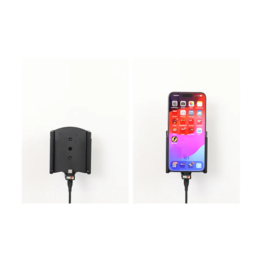 Bild 4 : 721375 : Brodit Halter Aktiv USB, 12/24V, f�r APPLE iPhone 15 Pro Max, inkl. USB-Ladeger�t