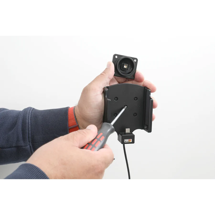 Bild 1 : 721417 : Brodit Halter Aktiv USB, 12/24V, für NEWLAND MT93, inkl. USB-Ladegerät, nur für Geräte mit Original Hülle