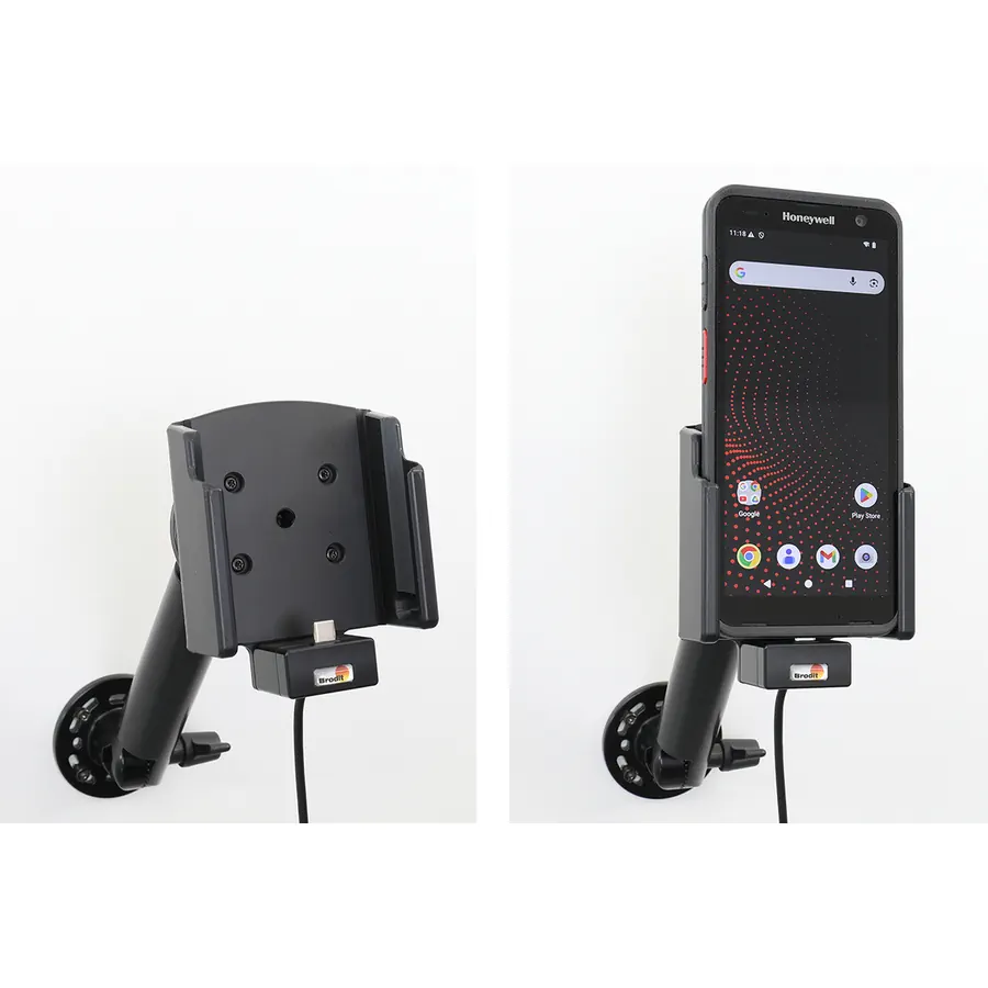 Bild 4 : 721462 : Brodit Halter Aktiv USB, 12/24V, für HONEYWELL CT70, für Geräte ohne Hülle, mit/ohne Handschlaufe, mit/ohne Zusatzakku, Ladung über USB-C