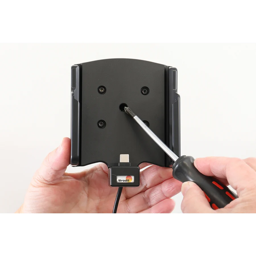 Bild 3 : 727445 : Brodit Halter Aktiv, mit Festanschluss, 12/24V, für SAMSUNG Galaxy XCover 7, Ladung über USB-C Anschluss, nur für Geräte mit Otterbox React Series Case (77-95436)