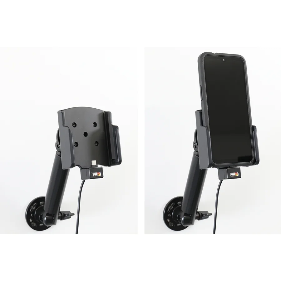 Bild 4 : 727445 : Brodit Halter Aktiv, mit Festanschluss, 12/24V, für SAMSUNG Galaxy XCover 7, Ladung über USB-C Anschluss, nur für Geräte mit Otterbox React Series Case (77-95436)
