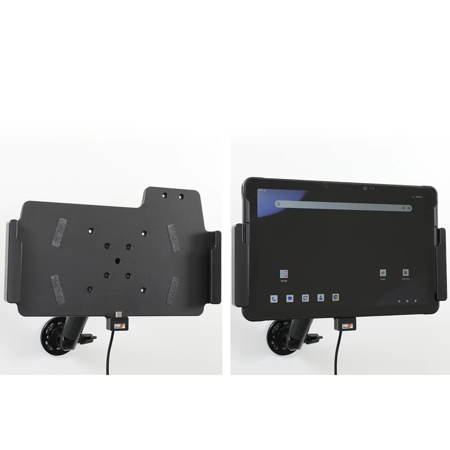 Bild 4 : 727474 : Brodit Halter Aktiv, mit Festanschluss, 12/24V, für POINT MOBILE TR54, VESA 75, Ladebox mit 60W