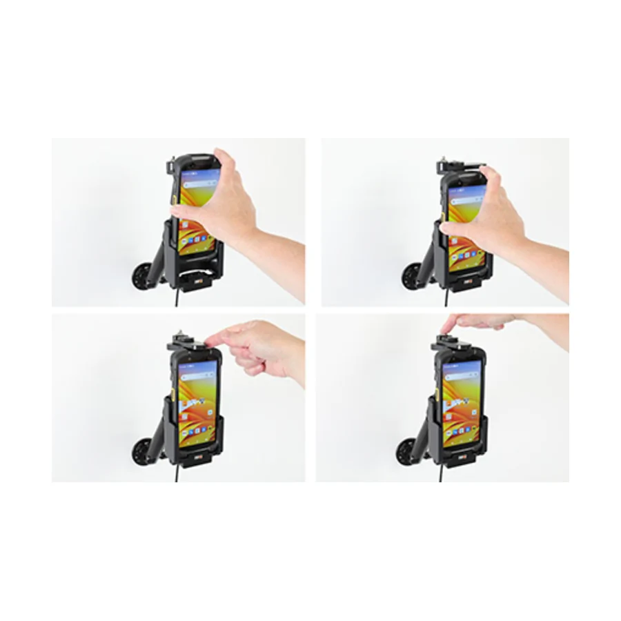 Bild 2 : 735310 : Brodit abschließbarer Halter Aktiv, 12/24V, für ZEBRA TC73, Ladung über Pogo-Pins (für Geräte mit oder ohne Handschlaufe)