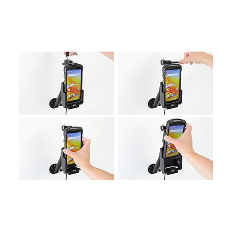 Bild 3 : 735310 : Brodit abschließbarer Halter Aktiv, 12/24V, für ZEBRA TC73, Ladung über Pogo-Pins (für Geräte mit oder ohne Handschlaufe)