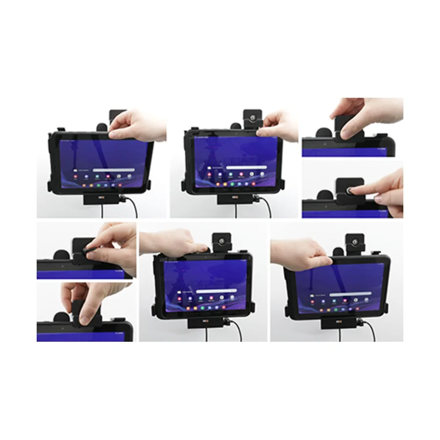 Bild 3 : 735329 : Brodit abschlie�barer Halter Aktiv 12/24V, f�r SAMSUNG Galaxy Tab Active 4 Pro, mit USB Host Anschluss, Horizontal, passt f�r Ger�te mit Original H�lle , Ladung �ber Pogo-Pins