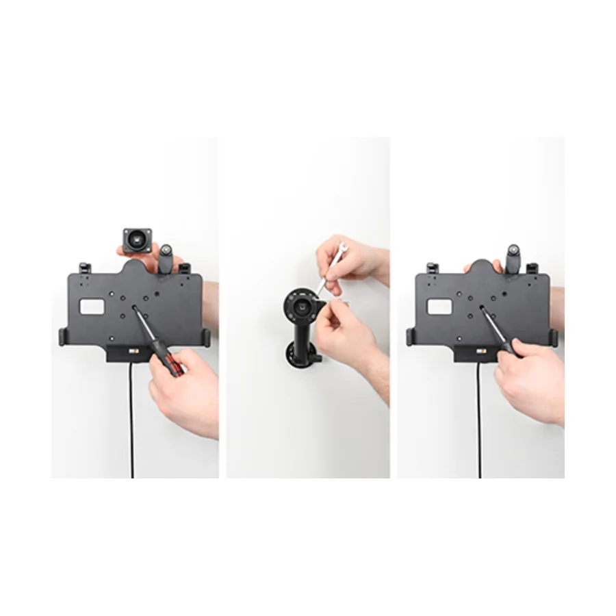 Bild 1 : 735386 : Brodit abschließbarer Halter Aktiv 12/24V, für SAMSUNG Galaxy Tab Active 3, Horizontal, passt für Geräte mit Original Hülle , Ladung über Pogo-Pins