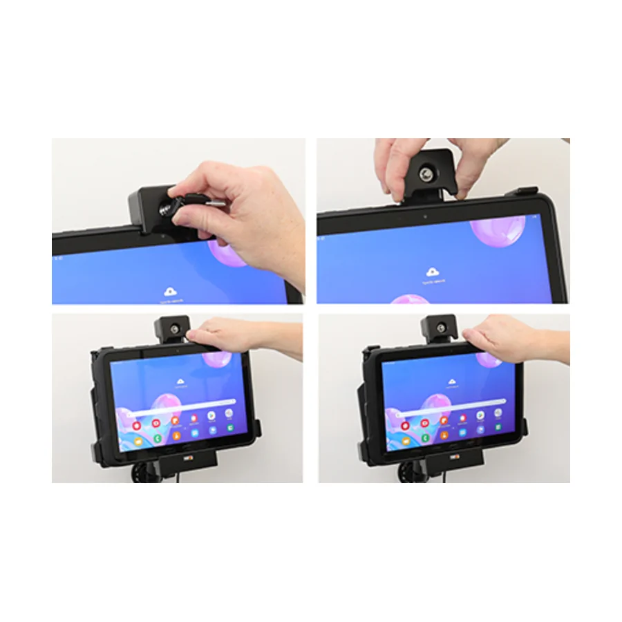 Bild 3 : 736148 : Brodit abschließbarer Halter Aktiv, mit Festanschluss, 12/24V, für SAMSUNG Galaxy Tab Active Pro, Horizontal, passt für Geräte mit Original Hülle