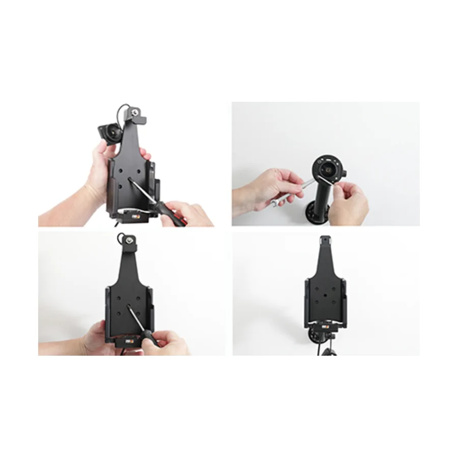 Bild 1 : 736306 : Brodit abschließbarer Halter Aktiv, mit Festanschluss, 12/24V, für ZEBRA TC58, nur für Geräte MIT Zebra original Rugged Boot!, Ladung über Pogo-Pins