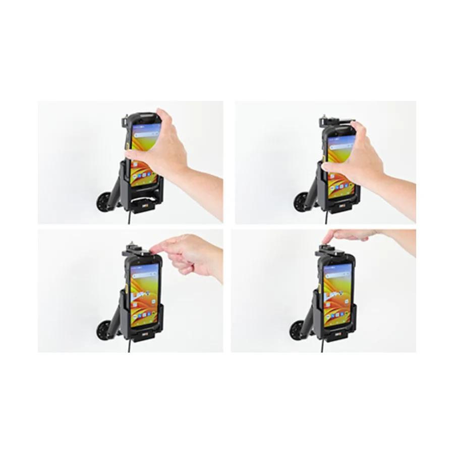 Bild 2 : 736310 : Brodit abschließbarer Halter Aktiv, mit Festanschluss, 12/24V, für ZEBRA TC78, Ladung über Pogo-Pins (für Geräte mit oder ohne Handschlaufe)