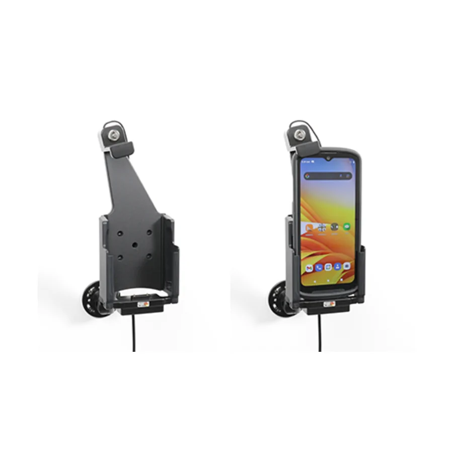 Bild 4 : 736355 : Brodit abschließbarer Halter Aktiv, mit Festanschluss, 12/24V, für ZEBRA TC15, Ladung über Pogo-Pins (nur für Geräte MIT Zebra original Rugged Boot!)
