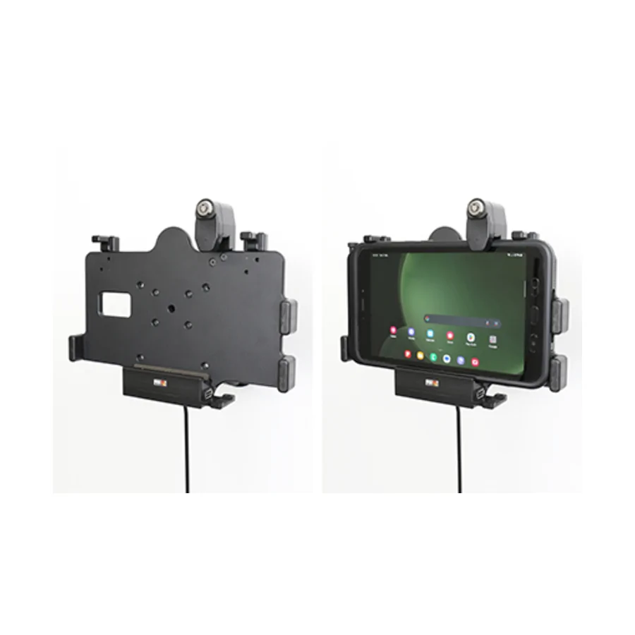 Bild 4 : 736387 : Brodit abschlie�barer Halter Aktiv mit Festanschluss + USB-A HOST, 12/24V, f�r SAMSUNG Galaxy Tab Active 3, Horizontal, passt f�r Ger�te mit Original H�lle , Ladung �ber Pogo-Pins