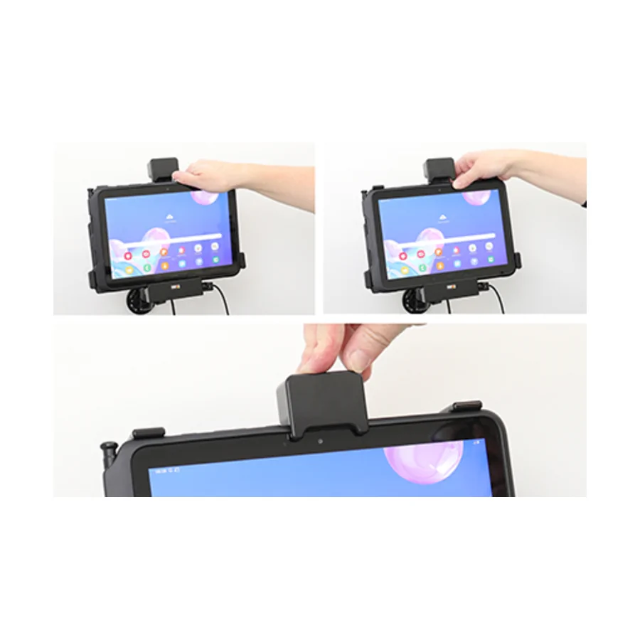 Bild 2 : 746149 : Brodit Halter mit Verriegelung, Aktiv + USB-HOST, 12/24V, für SAMSUNG Galaxy Tab Active Pro, Horizontal, passt für Geräte mit Original Hülle