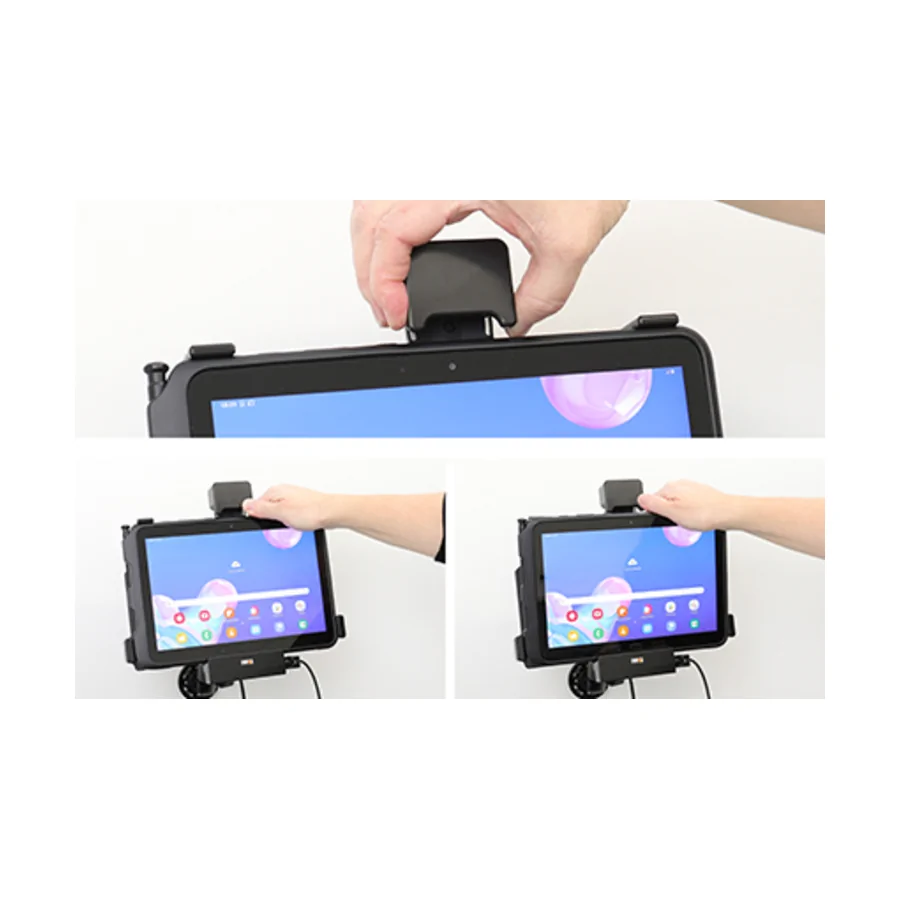 Bild 3 : 746149 : Brodit Halter mit Verriegelung, Aktiv + USB-HOST, 12/24V, für SAMSUNG Galaxy Tab Active Pro, Horizontal, passt für Geräte mit Original Hülle