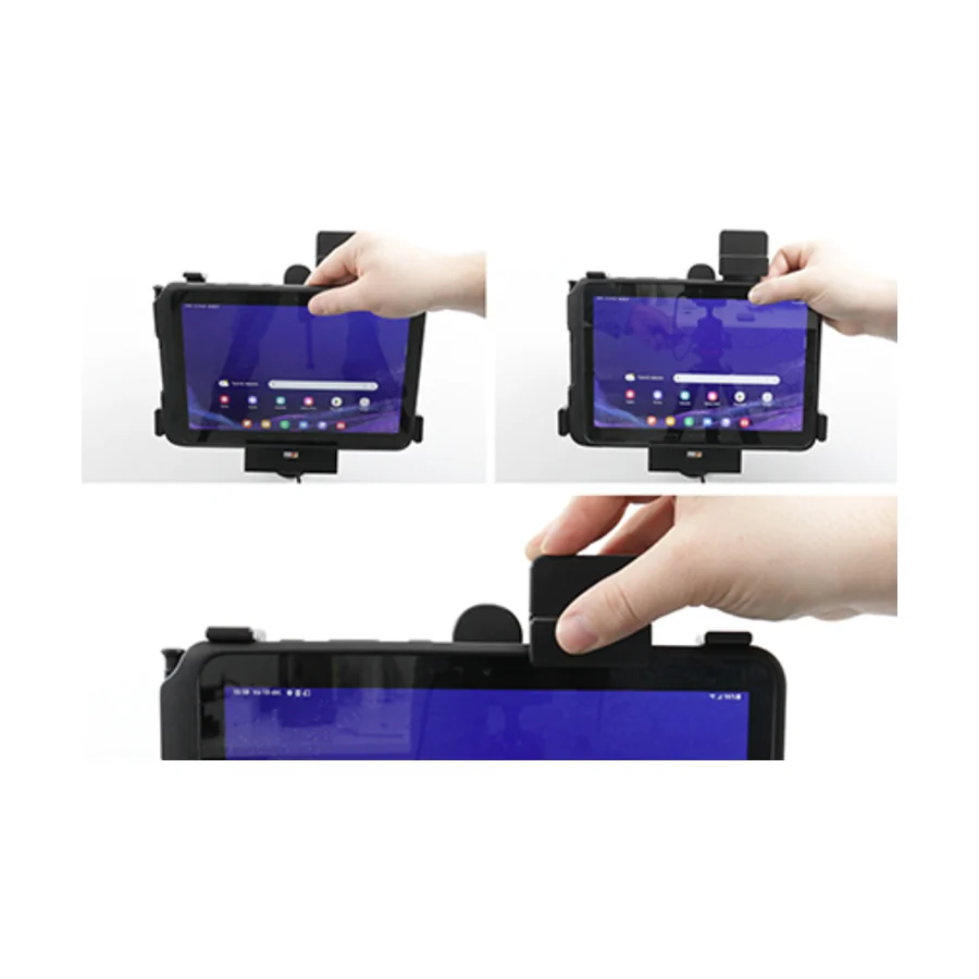 Bild 2 : 747328 : Brodit Halter mit Verriegelung, Aktiv, mit Festanschluss, 12/24V, für SAMSUNG Galaxy Tab Active 4 Pro, Horizontal, passt für Geräte mit Original Hülle