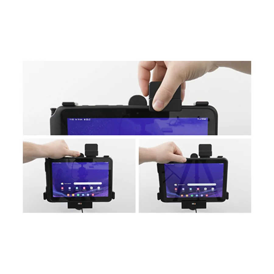 Bild 3 : 747328 : Brodit Halter mit Verriegelung, Aktiv, mit Festanschluss, 12/24V, für SAMSUNG Galaxy Tab Active 4 Pro, Horizontal, passt für Geräte mit Original Hülle