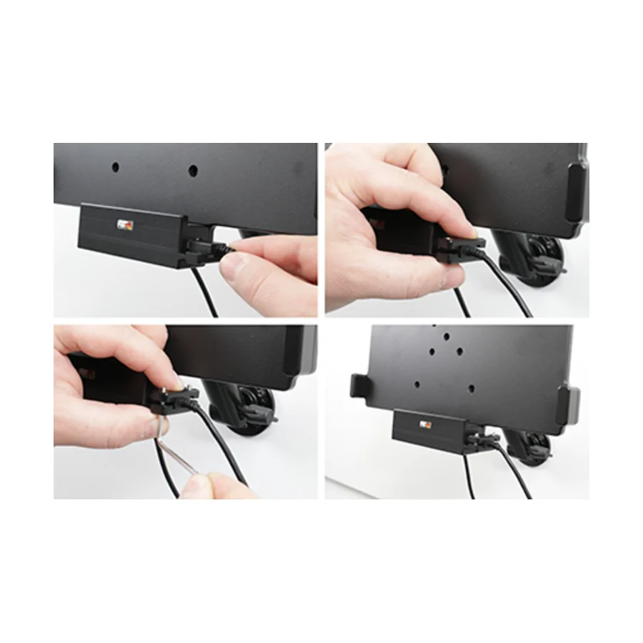 Bild 1 : 747329 : Brodit Halter mit Verriegelung, Aktiv, mit Festanschluss, 12/24V, für SAMSUNG Galaxy Tab Active 4 Pro, Horizontal, mit USB Host, passt für Geräte mit Original Hülle