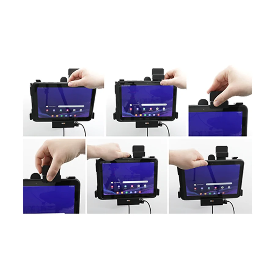 Bild 3 : 747329 : Brodit Halter mit Verriegelung, Aktiv, mit Festanschluss, 12/24V, für SAMSUNG Galaxy Tab Active 4 Pro, Horizontal, mit USB Host, passt für Geräte mit Original Hülle