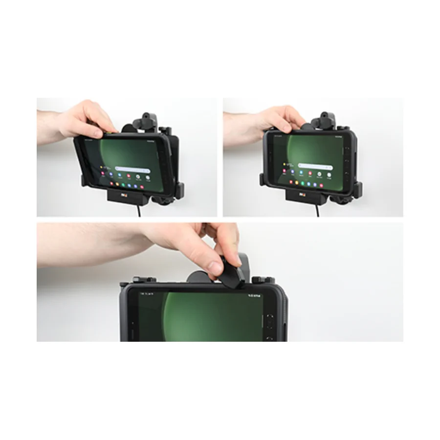 Bild 2 : 747386 : Brodit Halter mit Verriegelung, Aktiv, mit Festanschluss, 12/24V, für SAMSUNG Galaxy Tab Active 3, Horizontal, passt für Geräte mit Original Hülle