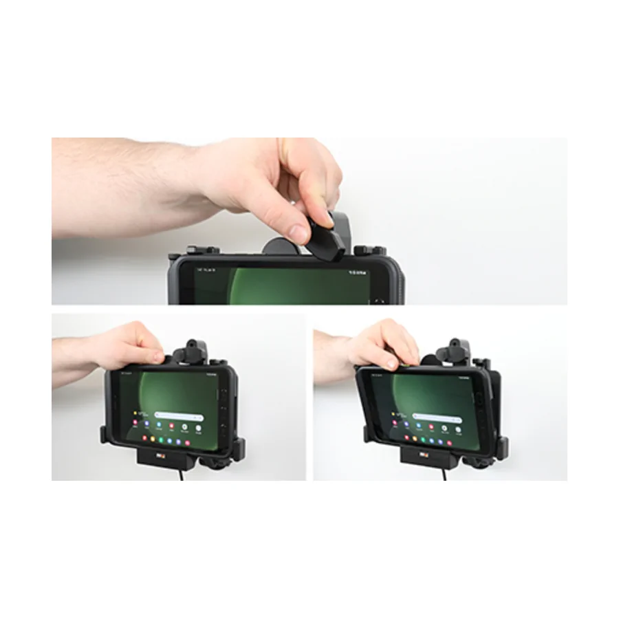 Bild 3 : 747386 : Brodit Halter mit Verriegelung, Aktiv, mit Festanschluss, 12/24V, für SAMSUNG Galaxy Tab Active 3, Horizontal, passt für Geräte mit Original Hülle