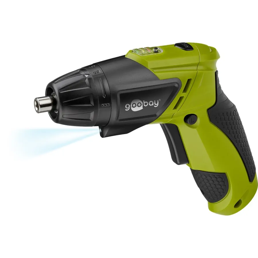 Goobay Mini Akkuschrauber mit drehbarem Handgriff und LED-Leuchte, Abbildung 1