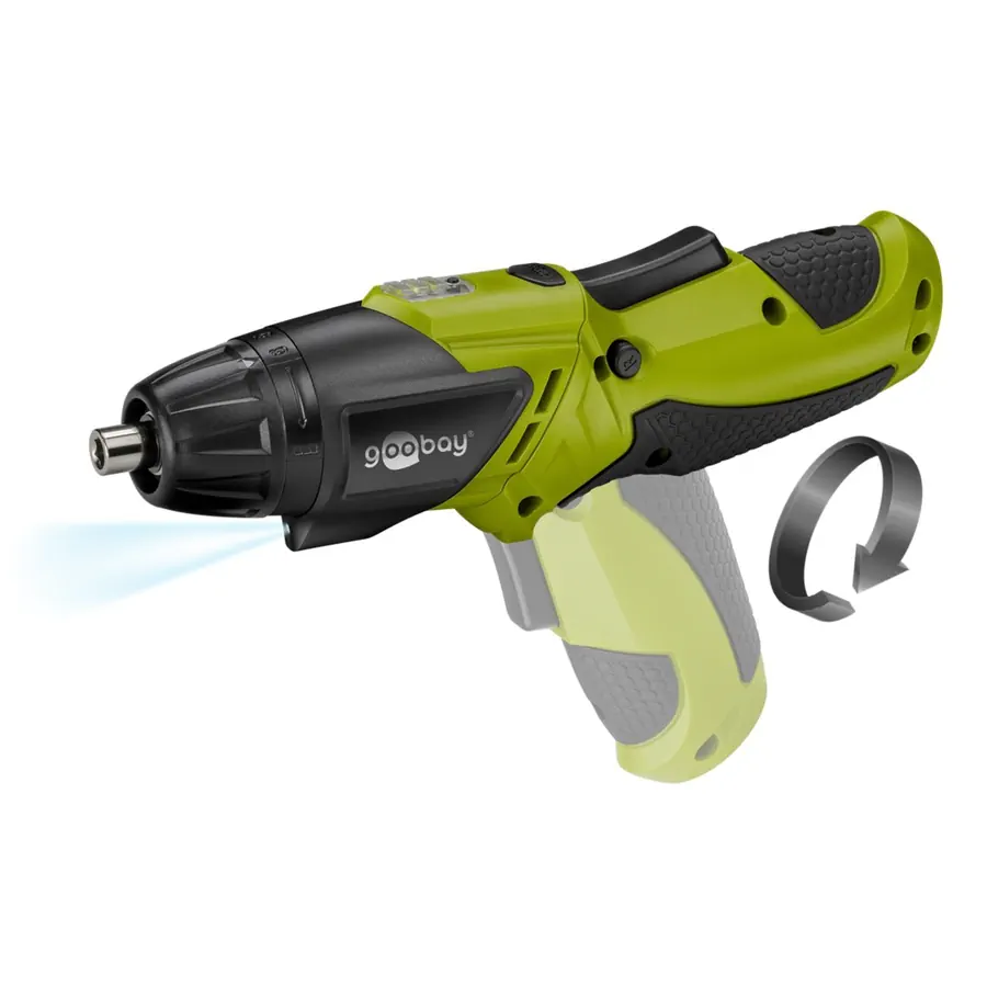 Goobay Mini Akkuschrauber mit drehbarem Handgriff und LED-Leuchte, Abbildung 2